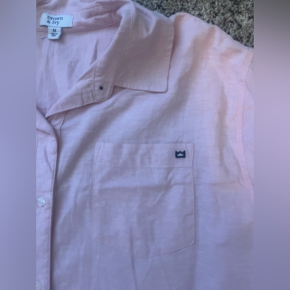 Crown and Ivy Pink Oxford Shirt - Picture 2 of 3